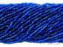 Silver Lined Royal Blue Square Hole 11-0 Seed Bead Hank